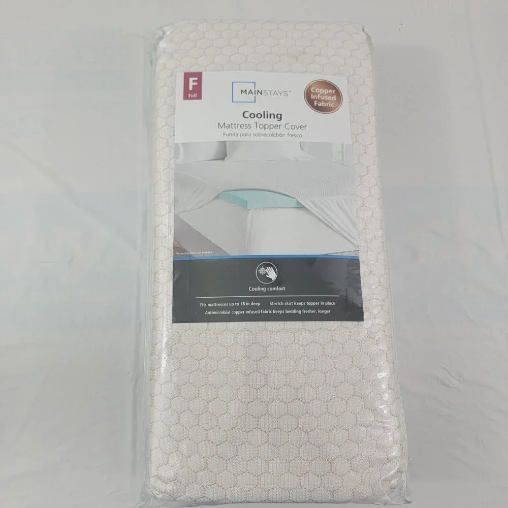 Mainstays COOLING Copper Infused Fabric Mattress Topper Cover – Full Size